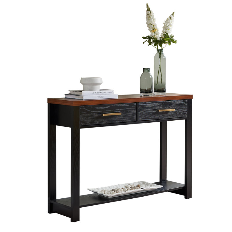 Metellus 42" Console Table, Black, Walnut