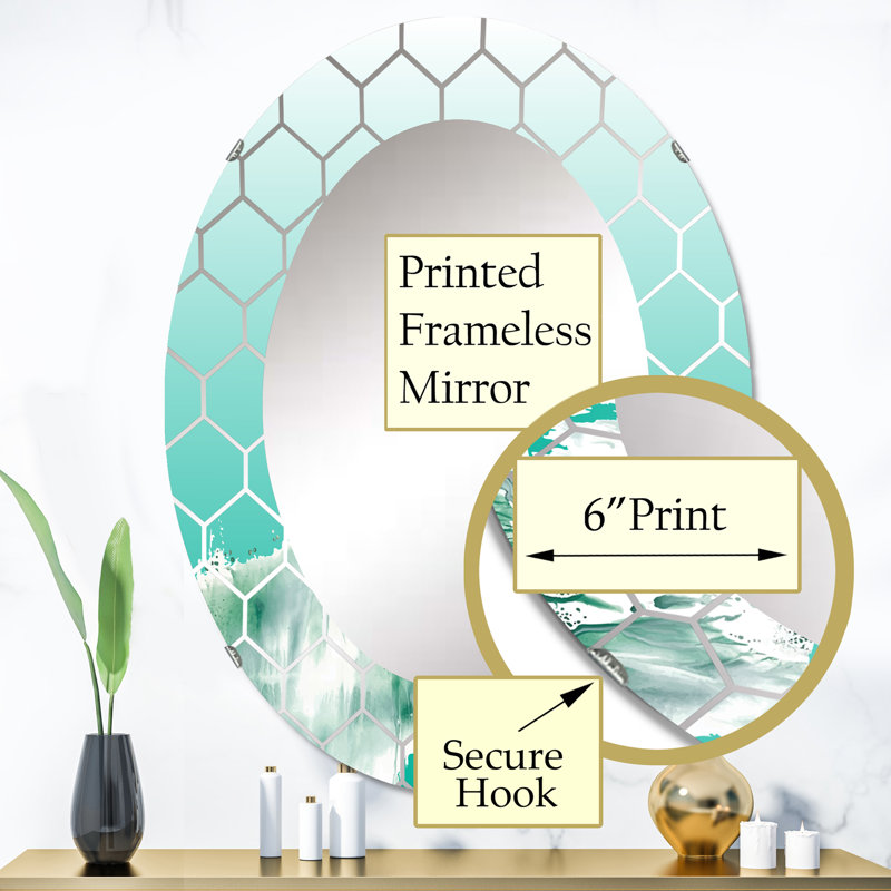 Auquamarine Landscape - Miroir mural traditionnel, 36 po x 24 po