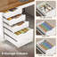 Bureau pour deux personnes avec 9 tiroirs, bureau d'ordinateur long avec armoire de rangement, blanc-1810176022
