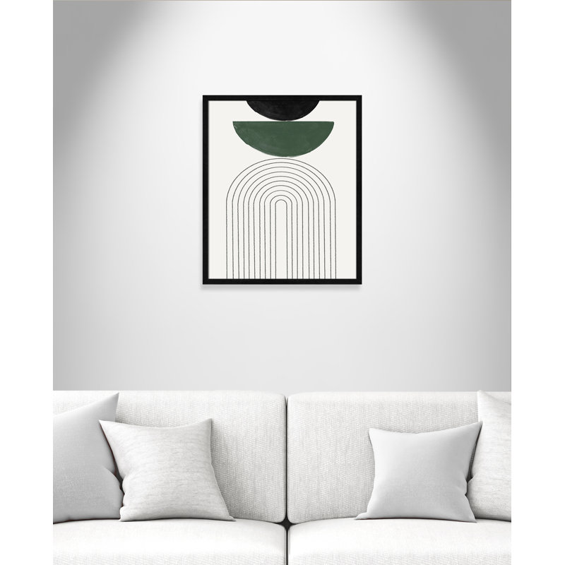 Reproduction de géométrie arquée par Miuus Studio, L 21,5 po x H 25,5 po, Black Woodgrain, Framed Print