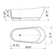 67-inch solid surface soaking bathtub with overflow for bathroom