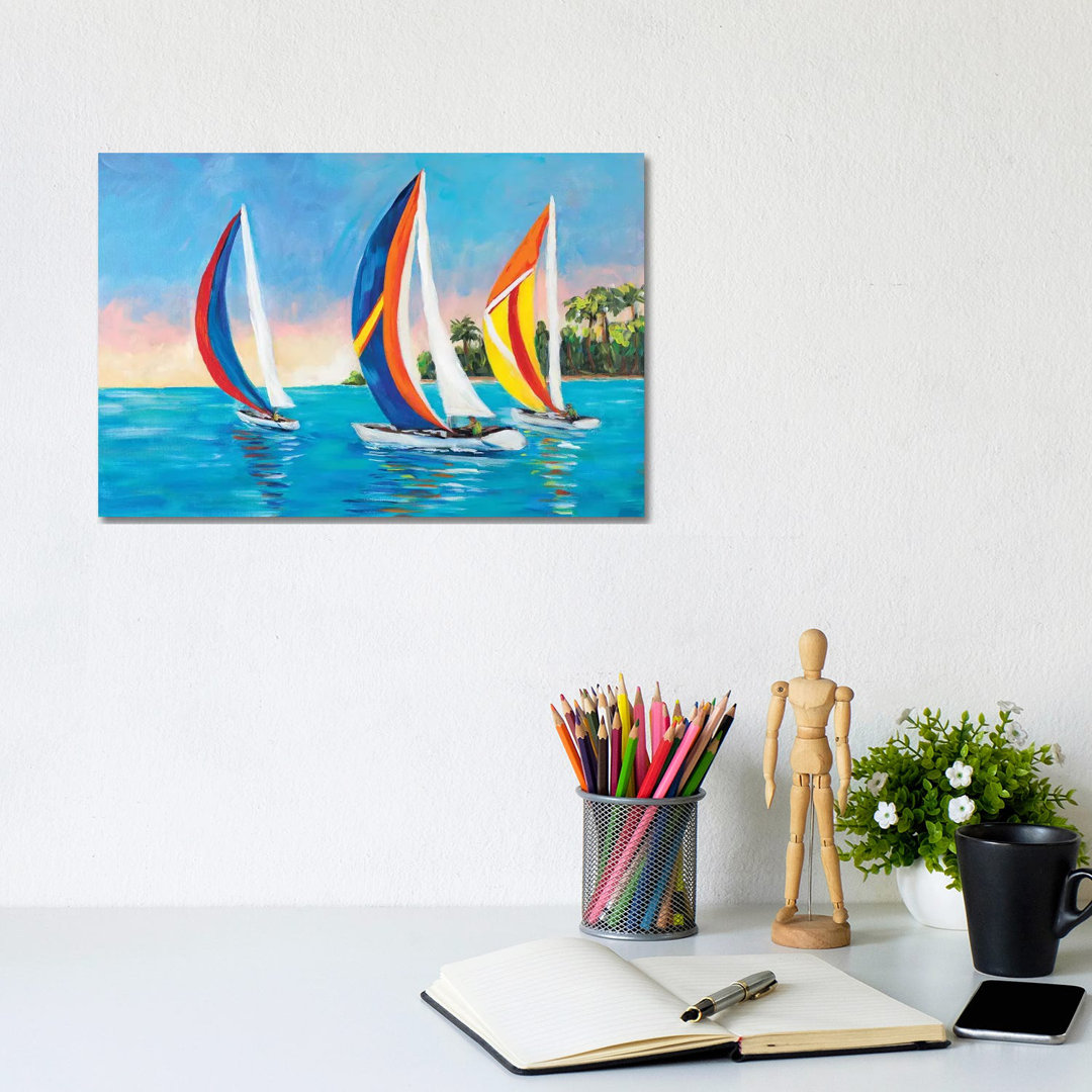 Morning Sails I by Julie Derice - Wrapped Canvas Graphic Art