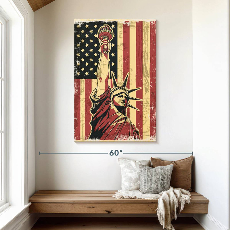 Statue rétro de la liberté, H 48 po x l 32 po