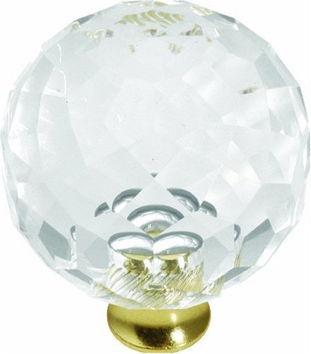 (Paquet de 5) Bouton coupé de 1 3/8 po transparent et laiton