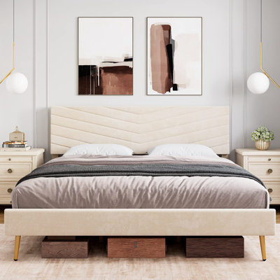 Lidiano Upholstered Metal Platform Bed