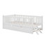 Lit plateforme en bois avec garde-corps et lit gigogne-941599214