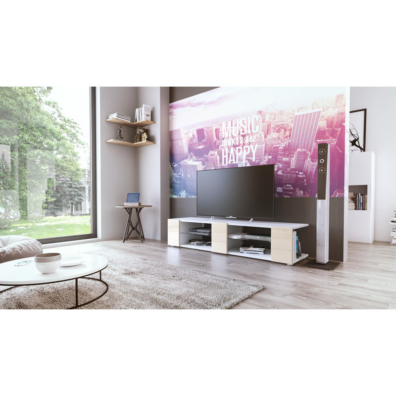 Mcclintock TV Stand for TVs up to 60", White Matt/Cream