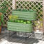 Jardinière galvanisée surélevée à 2 niveaux, bac à fleurs ovale d'extérieur pour légumes, fleurs et fines herbes-1464874237