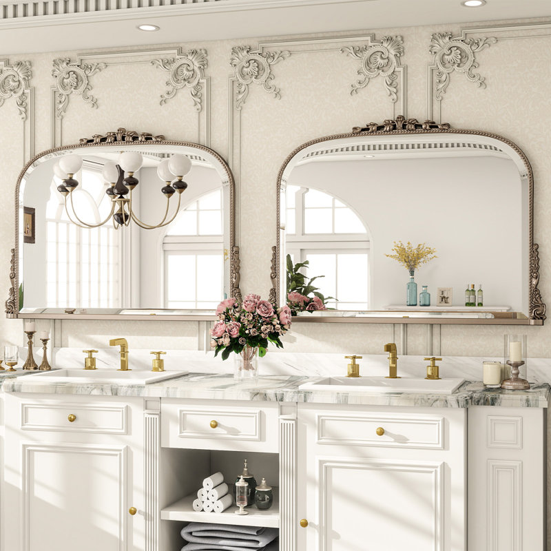 Miroir mural Baroque, Argent, 26 po x 35 po
