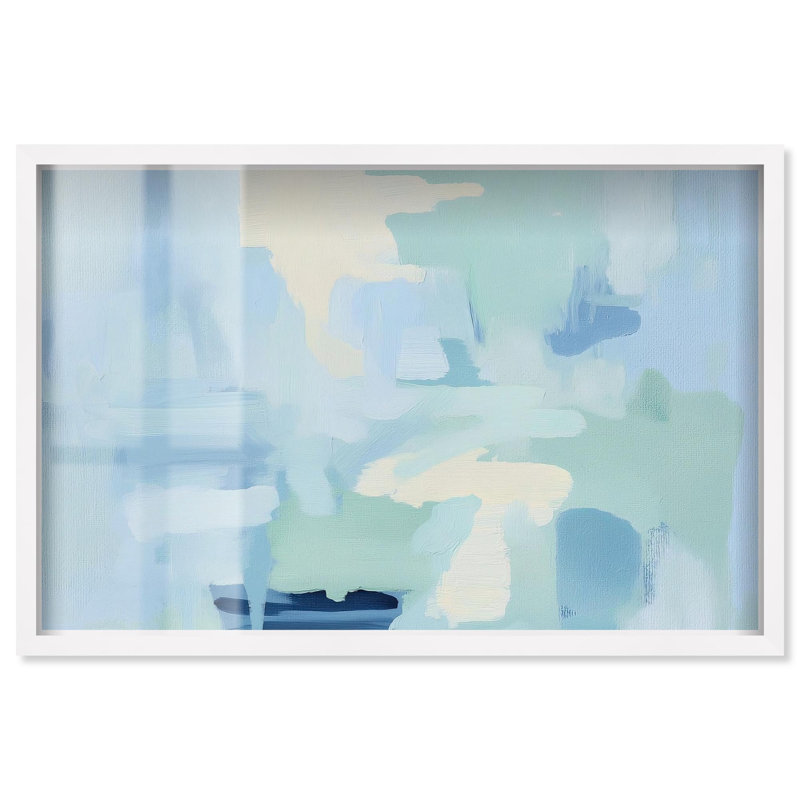 «Morning Mist I», reproduction d'art abstrait par Art Remedy, Blanc, H 31 po x l 46 po