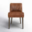 Morrow Leather Upholstered Back Side Chair in Cognac/Red Brown