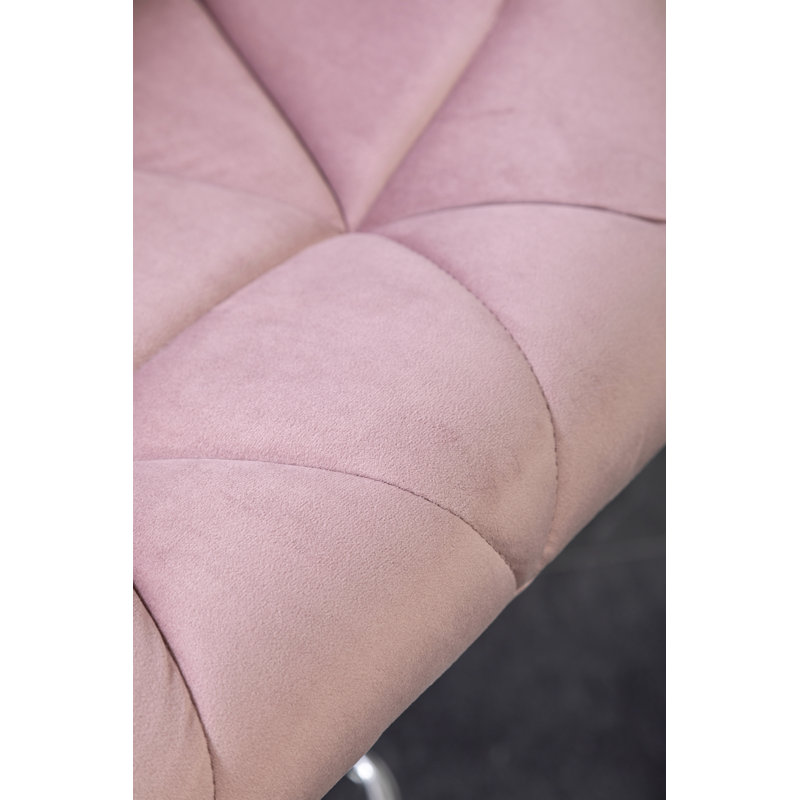 Tabouret de bar Breni Velvet Diamond, Rose