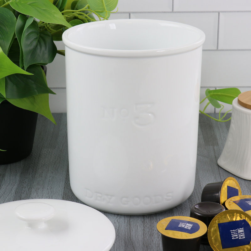 Simply White Porcelain China Jar, 8.5" H x 5.75" W x 5.75" D