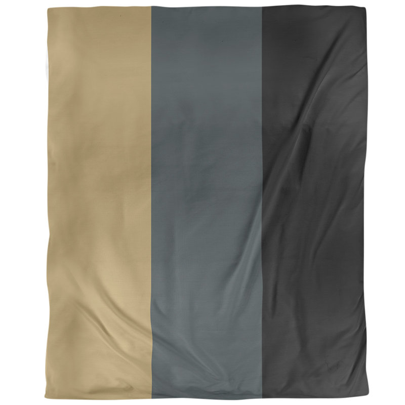 Housse de couette réversible simple Las Vegas, Housse de couette pour lit simple, Doré / gris acier / noir, Polyester brossé