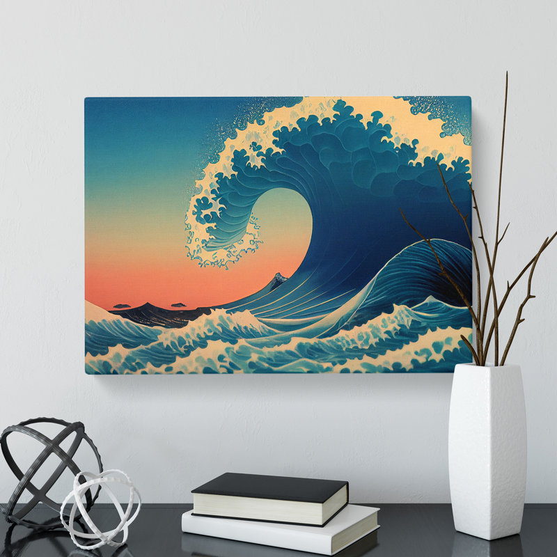 Crashing Japanese Wave Vol.1 - Wrapped Canvas Painting, 35cm H x 50cm W x 3cm D