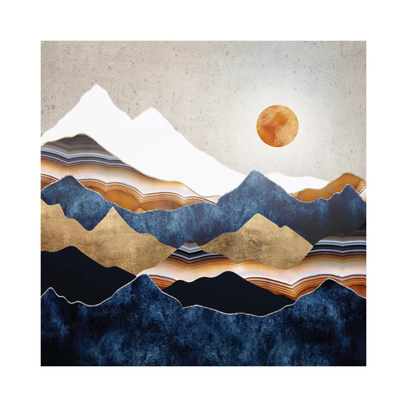 Amber Sun - impression d'art graphique, Aucun mat, H 26 po x l 26 po x P 1,5 po, Toile tendue