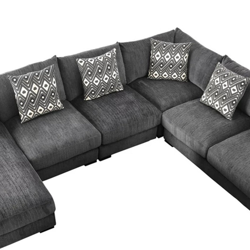 Canapé modulaire en chenille de 146,5 po Saliou Saliou