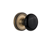 Classic Rosette with Black Porcelain Door Knob