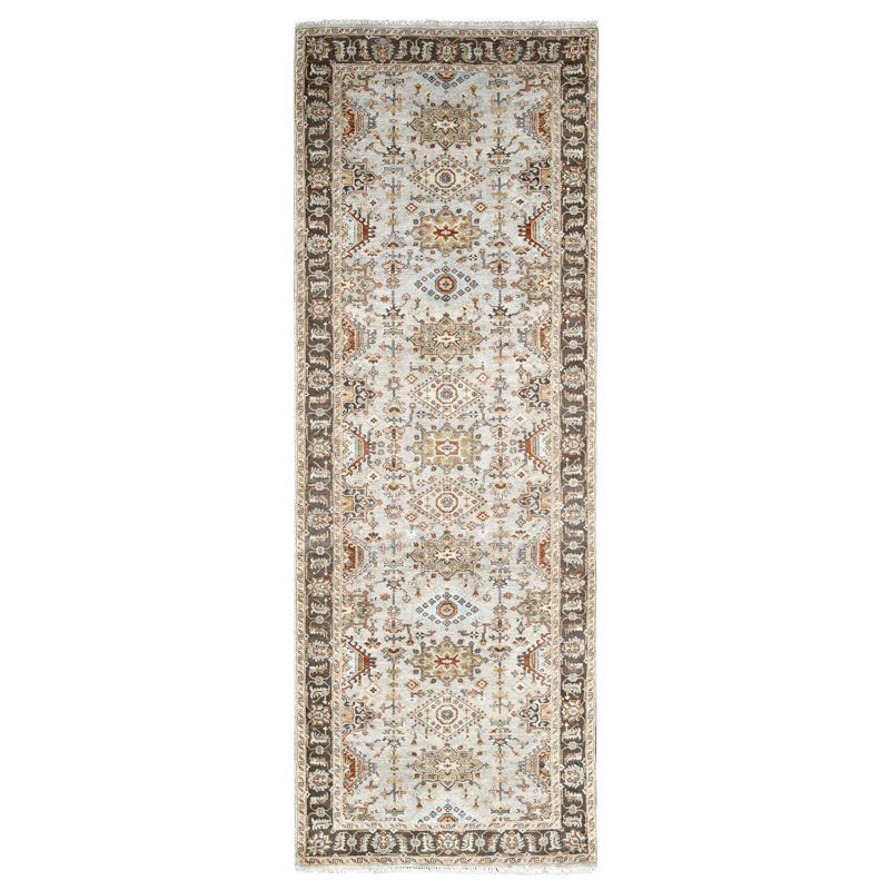 Tapis unique 4 pi 2 po x 12 pi Qemal Gris