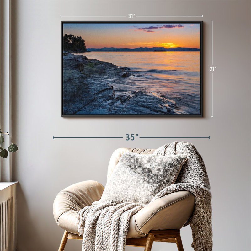 Impression sur toile Jeffers Serene Lake Champlain, H 21 po x l 31 po