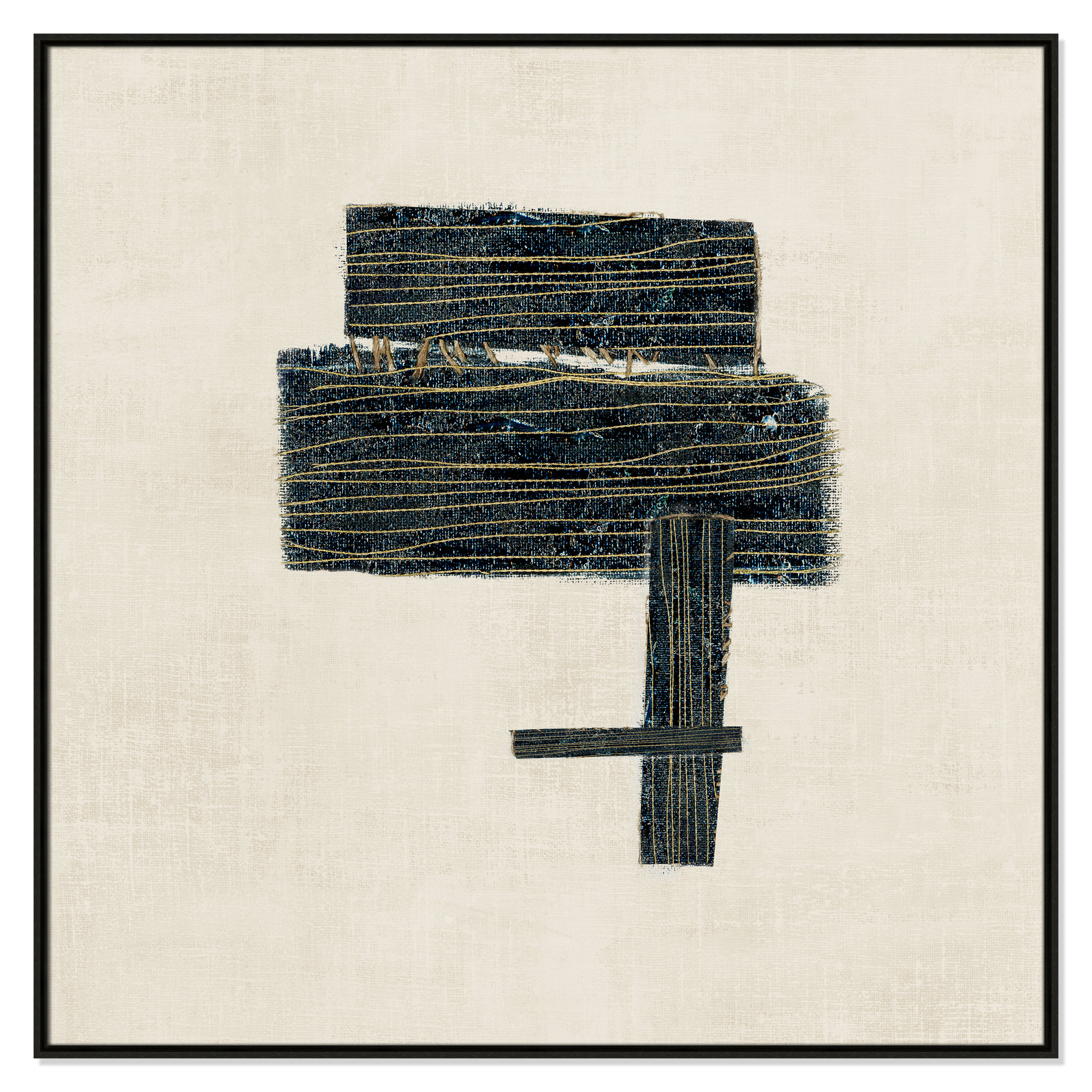 Stiched I Print by , 46.5" H x 46.5" W, Espresso