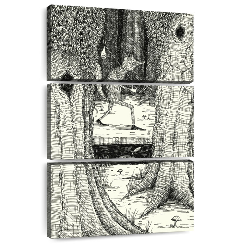 À travers la forêt, H 32 po x l 20 po