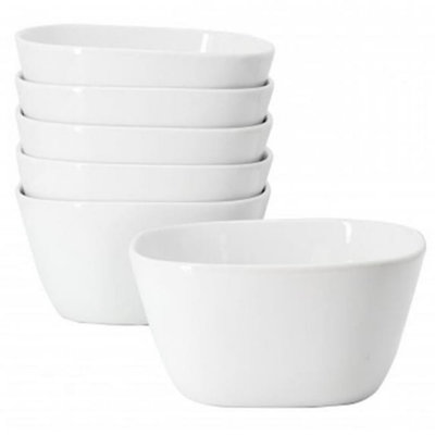 Ensemble de 6 bols à céréales 6 pièces en porcelaine carrée, allant au micro-ondes et au four