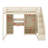 Multifunctional Loft Bed Featuring Built-In Stair Storage, Vanity Desk, Wardrobe, USB Ports & LED Lights-557326915