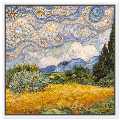 «Jew Jewel Sky Over Wheat Field with Cypress», reproduction d'art sur toile par 