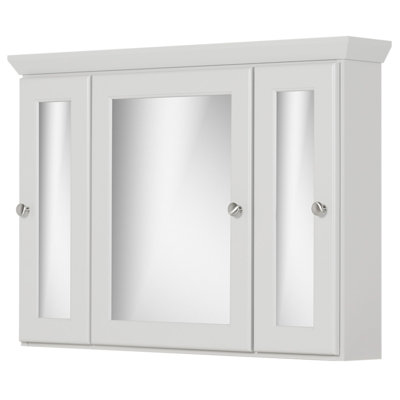 Chewelah 36'' W 27'' H Surface Framed Medicine Cabinet Mirror 9 Adjustable