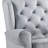 Zeger Gray Fabric Glider Chair with Swivel