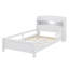 Lit plateforme simple en bois avec éclairage à DEL intégré, tête de lit avec rangement et garde-corps-1613266952