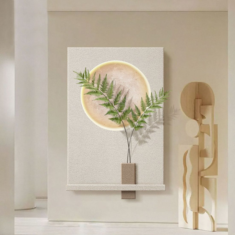 Art mural moderne en bois manufacturé moderne en grès pour le salon, H 47,24 po x l 31,5 po