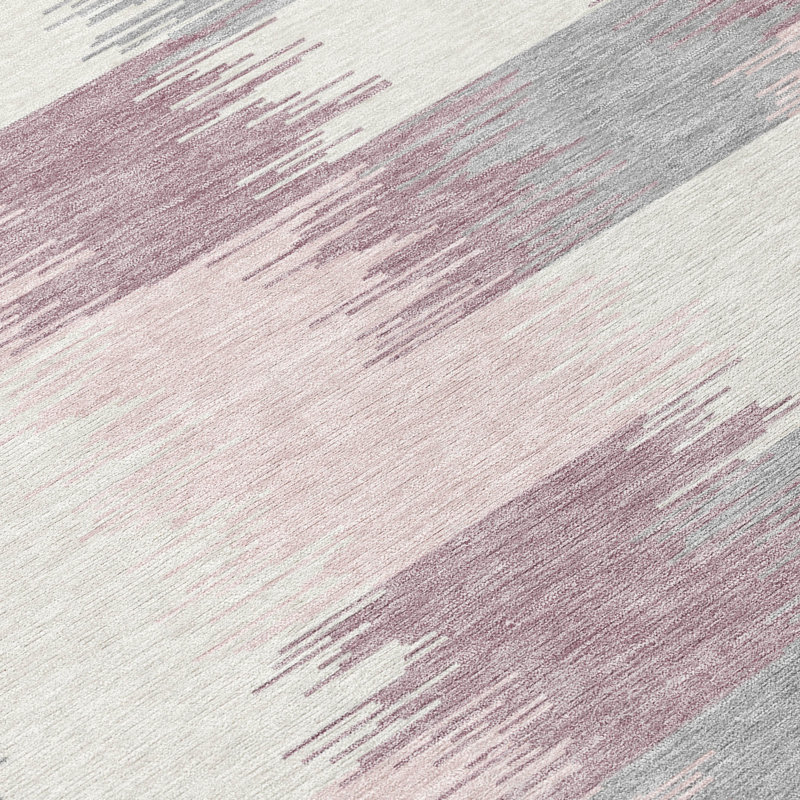 Machine Washable Indoor/Outdoor Chantille ACN2912 Geometric Rug, 2'3" x 7'6" Runner, Pink