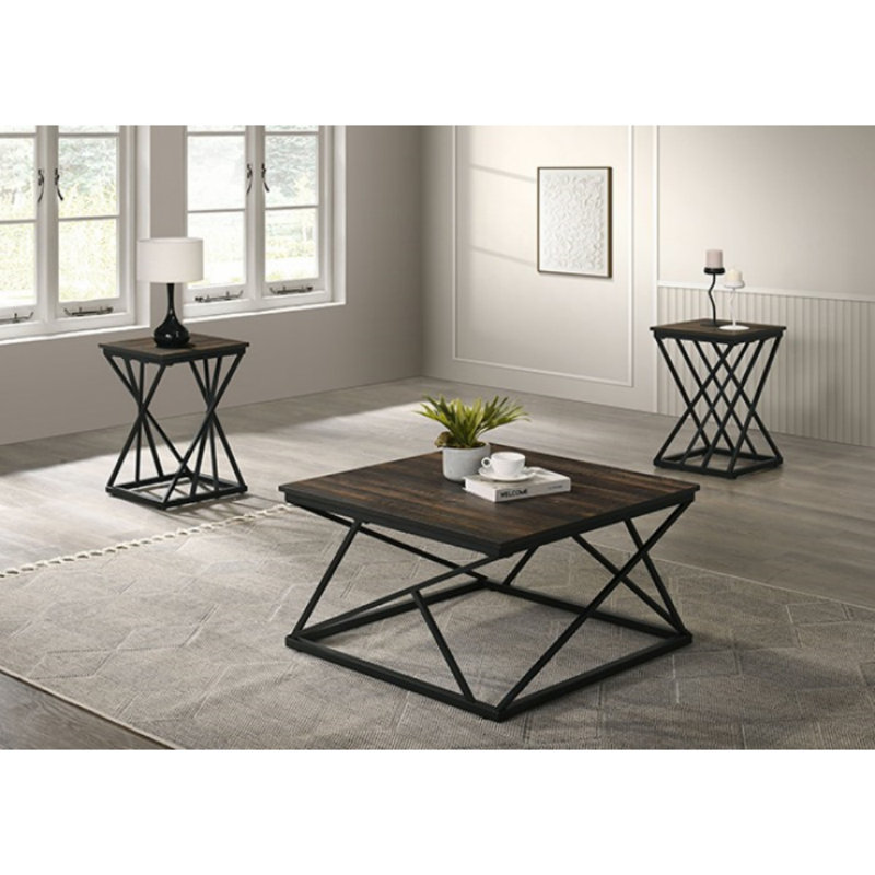 Hardy 3-piece Pack Coffee Table Set, Dark Brown
