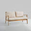 Solid Wood Patio Loveseat With Cushions