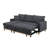 Colton 84.25" Dark Gray Woven Reversible Sleeper Sectional Sofa With Storage Chaise