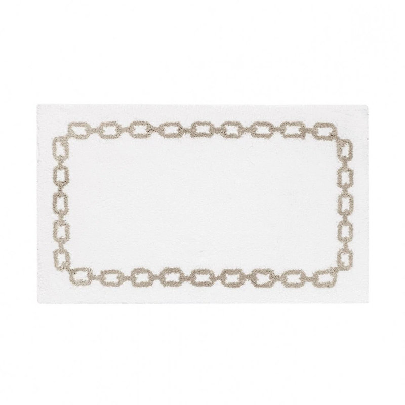 Arcadia Bath Rug, 28" W x 47" L, White/Oxford