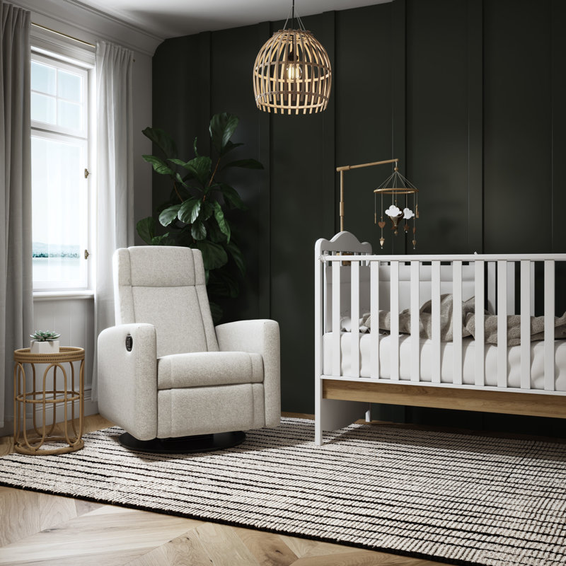 Fauteuil inclinable et pivotant Nelly, Polyester ivoire / mélange de polyester