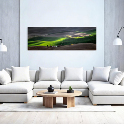 Rolling Green Fields Peaceful Tranquil Vibrant Landscape Nature Wall Art