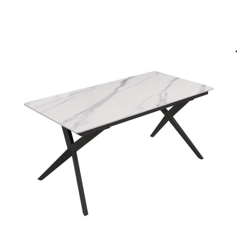 Table de salle à manger Modern, Blanc, H 29,53 po x L 63 po x l 31,5 po
