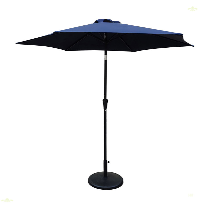 Parasol d'extérieur en aluminium 8,8 pieds, Bleu marine
