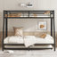 Lit simple superposé au dessus d'un lit double en métal avec lit gigogne simple-1633439424