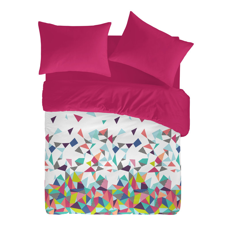 Cotton Geometric Shapes Duvet Cover, Super King