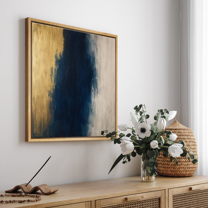 Reproduction d'art encadrée sur toile encadrée pour décoration de salon, H 16,8 po x l 16,8 po, Naturel