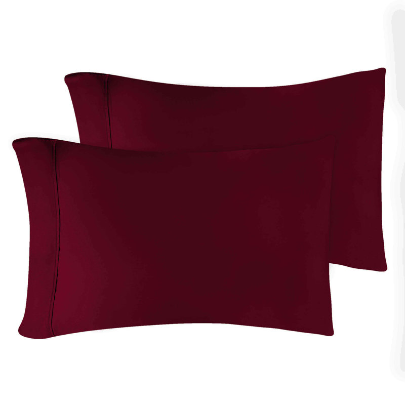 Luxor Treasures 400 Thread Count Egyptian Cotton Blend Pillowcase, Standard, Burgundy