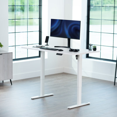 VIVO Single Motor Electric Desk with Push Button Memory Controller