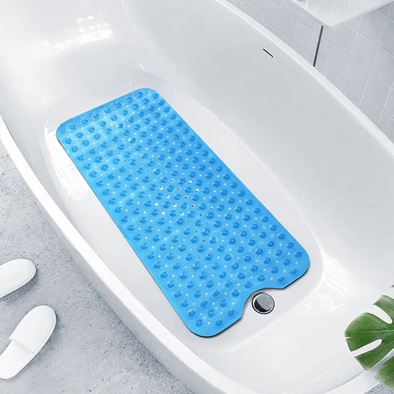 Vinyl Non-Slip Shower Mat, 53cm L x 53cm W, Light Blue