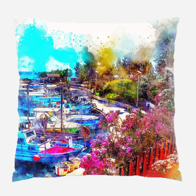 Housse et insert de coussin extérieur carré Werts Harbor, Microsuède, Intérieur