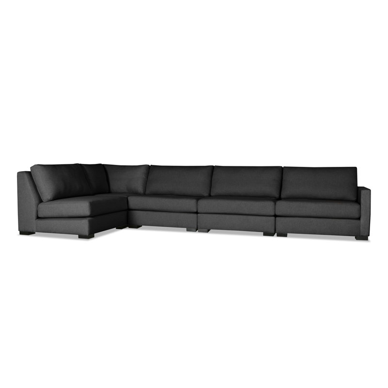 Bruan Upholstered L-Shaped Sectional Left Hand Facing, Charcoal Revolution®, 33" H x 159" W x 76" D